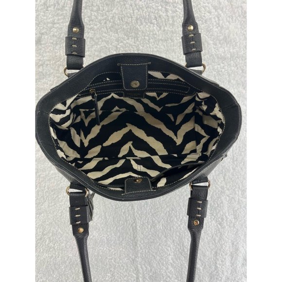 Kate Spade New York Womens Satchel Handbag Black Snap Phone Pocket Tassel M - Picture 6 of 12